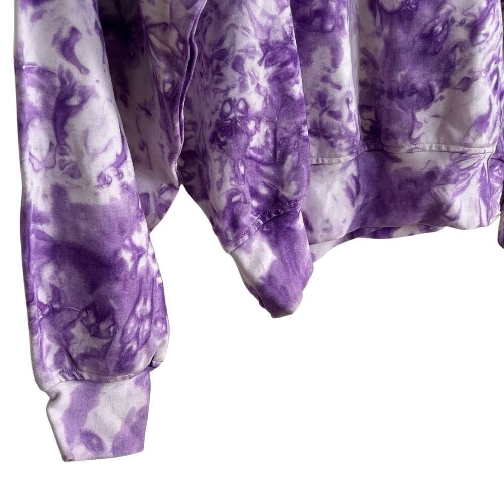 Merch by Sia NWT Tie Dye Crew Neck Crop Pullover Sweatshirt Purple Size Medium‎ - Picture 6 of 9